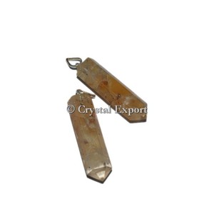 Golden Quartz <b>Orgonite</b> Pencil Pendant - Product Image 1