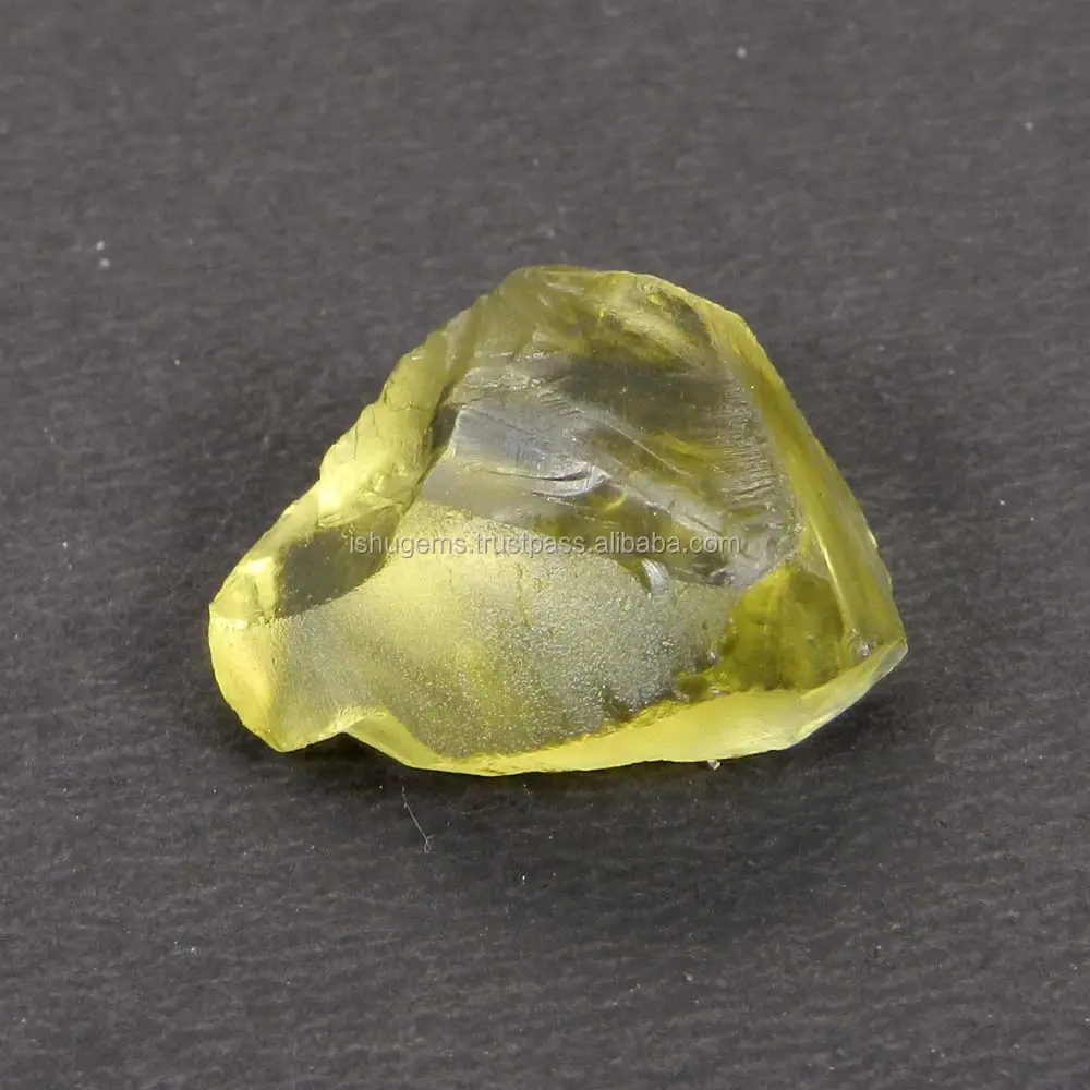 Batu Permata Hijau Lemon Kuarsa 20X15Mm Kasar 15.05 Ct Longgar Batu Permata untuk Membuat Perhiasan