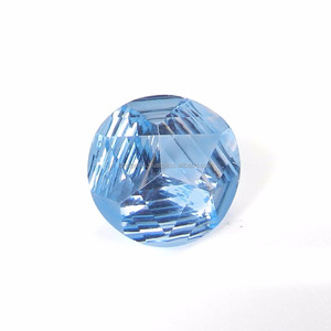 ¡Nueva llegada! Topacio azul cielo natural 12mm Corte cóncavo redondo Piedra preciosa 7,45 Cts - Product Image 2