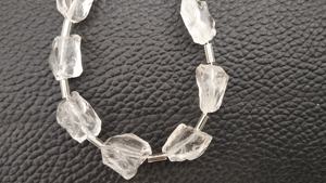 Gema de cuarzo de cristal transparente blanco Natural, cuentas rugosas cortadas a mano, taladro superior, fabricación de joyas, fabricación de joyas - Product Image 4