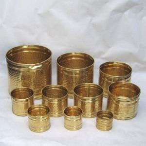 <b>Large</b> Brass Hammered <b>Planter</b> - Product Image 1