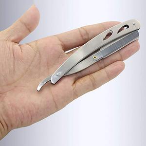 Rasoir droit avec logo personnalisé pour barbier Rasage de barbe de sécurité jetable en acier inoxydable pour les poils du visage et du corps - Product Image 2