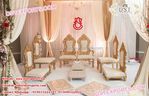 Incroyable mariage hindou Chaises Mandap Cérémonie de mariage hindou Chaises Mandap Mariage Bois Sculpté Mandaps Chaise USA - Product Image 4
