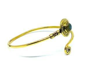 Bracelets Bracelets Naturels Labrdorite Couleur Or Cadeaux Pour Elle, Bracelets Ronds en Pierre - Product Image 2