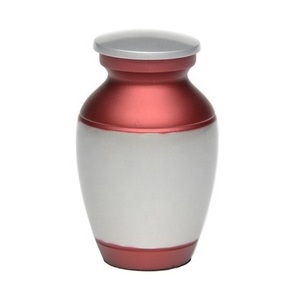 Urnas de cremación para cenizas funerarias, recuerdo rojo y blanco, Metal, latón/aluminio - Product Image 1