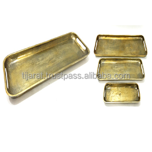 Bandeja Rectangular Multifuncional de Metal Plateado Estilo Art Deco para Exhibición de Alimentos en Hoteles y Restaurantes, Uso en Mesa, Venta al Por Mayor - Product Image 2