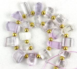 Natural Kunzite Gemstone Faceted Nugget Shape Beads <b>Top</b> Quality 1 Strand Wholesale Handmade Jewelry Making - Product Image 1