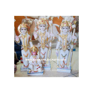 Statues en marbre blanc pur du dieu Ram Darbar - Product Image 1