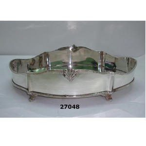 Brass Silver Plated Oval Shape Fruit Bowls - Product Image 1