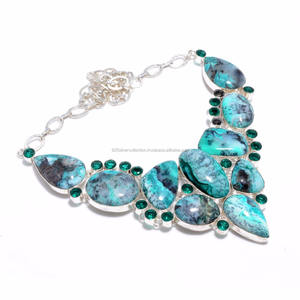 Colgante de plata de ley 925 con forma de ópalo, Gargantilla, para mujeres - Product Image 2