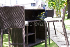 Modèle de haute Qualité Poly PE Rotin Mobilier D'extérieur Haute Barre fixée et table pour se détendre RABR-097 (Modèle 4) - Product Image 3