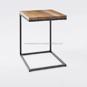 Table d'appoint industrielle vintage en fer et bois de manguier Table basse au design moderne pour le salon Armoire en bois massif à usage domestique