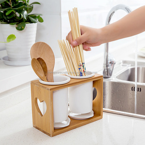 Cuchara de madera de bambú con mango largo, utensilios de cocina naturales hechos a mano, venta al por mayor - Product Image 6