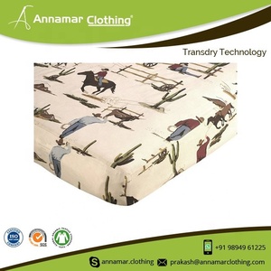 100% ensemble de draps de lit de bébé en coton standard uni et imprimé en jersey simple biologique drap de lit ajusté personnalisé de haute qualité - Product Image 6