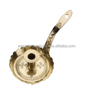 Small Shiny Nickle <b>Candlestick</b> <b>Holder</b> - Product Image 2