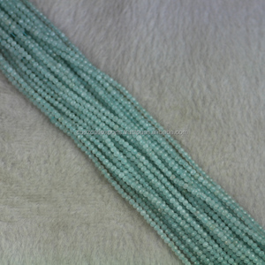Perles rondes en pierre turquoise, pierres de Jade bleu clair, vente en gros - Product Image 2