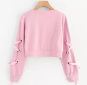 2025 otoño último diseño personalizado Logo manga larga sudaderas con capucha Sexy Crop Tops para mujeres colección de Bangladesh - Product Image 2