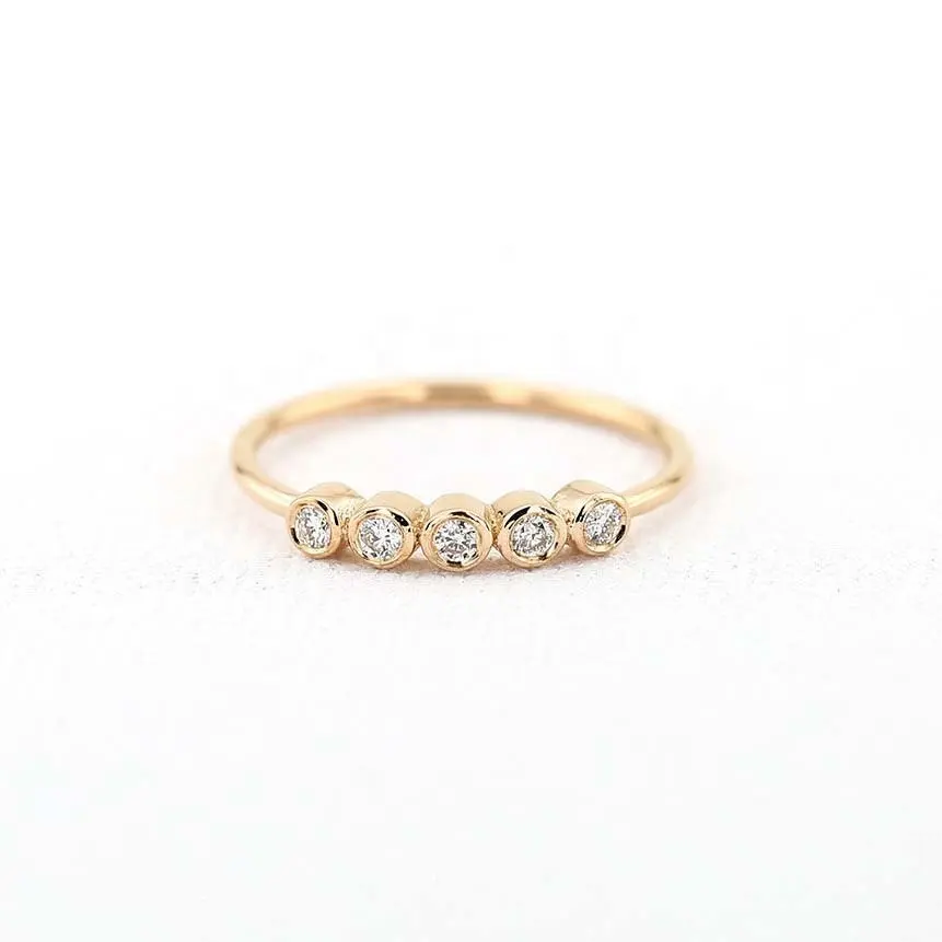 Ювелирные изделия, миниатюрное кольцо Anillo Plata Band 925 из розового золота с фианитами