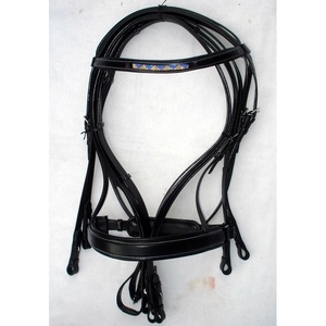 Doble brida de cuero genuino para hombres, banda de piel auténtica de alta calidad, diseño Premium, a la moda, con banda para cejas y rizos de caballos - Product Image 1