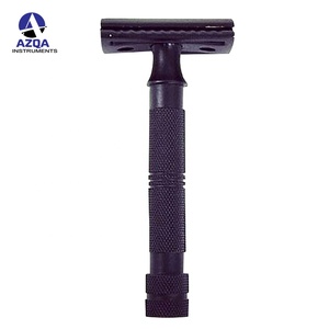 Navaja de Afeitar Plegable de Acero Inoxidable Negra con Hoja Recta para el Cuidado Profesional del Cabello y la Barba - Product Image 5