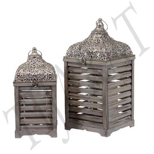 Linterna de vela de madera de lujo con estilo, logotipo personalizado, diseño Simple para el hogar moderno, decoración de boda, otros candelabros, linternas - Product Image 2