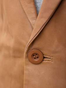 Brand New <b>Men's</b> Genuine Lambskin Leather Blazer <b>Coat</b> Jacket Soft TWO BUTTON Business Suits Plus Size Feature - Product Image 4