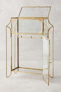 Expositor de Joyería de Lujo en Latón Pulido, Soporte Metálico de Barra Alta para Tiendas Minoristas, Base de Madera, Personalizado OEM, Venta al por Mayor - Product Image 5
