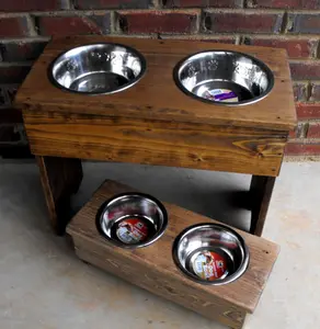 Tapa para Comedero de Perro de Acero Inoxidable de la Mejor Calidad |   Comederos Elevados para Perros con Comederos Exteriores de Madera para Mascotas, Tazones, Vasos y Cubos - Product Image 1