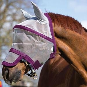 Masque anti-mouches de luxe en maille de polyester avec doublure en satin pour les courses de chevaux et l'équitation Tailles et couleurs personnalisables - Product Image 1