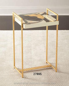 ใหม่ 2023 ออกแบบขายร้อนชุบทองโต๊ะข้างทํารังพร้อมท็อปหินอ่อน - Product Image 1
