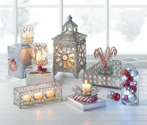 Shimmer Rectangular Jeweled Tray Votive Crystal <b>Candle</b> Holder - Product Image 2