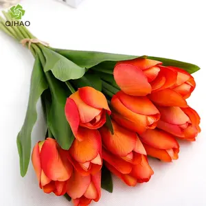 Factory price 12 heads artificial fabric silk tulip flower tulip bulbs for decoration