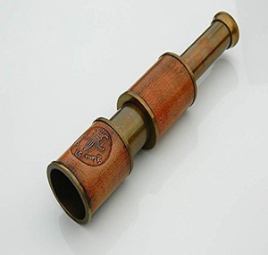 6 "náutico Vintage latón envejecido portátil funcional latón telescopio Spyglass pirata marineros regalo - Product Image 1