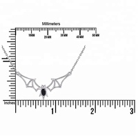 Daochong Collier de chauve-souris d'Halloween personnalisé Collier pendentif chauve-souris vampire gothique en argent sterling 925
