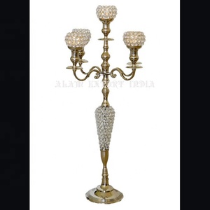 Candelabro de Metal y Cristal Hecho a Mano de Gran Calidad, Portavelas y Base para Velas, Venta al por Mayor a los Mejores Precios, Candelabro de Lujo - Product Image 1