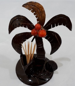 Porte-cure-dents écologique fabriqué au Vietnam, design en coque de noix de coco - Product Image 3