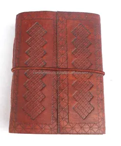 Diario de cuero con impresión personalizada, cuadernos de diario encuadernados de cuero, páginas de cubierta suave, cuaderno de diario de cuero Pu, Vintage hecho a mano