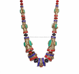 Collier en pierres précieuses pour femmes, bijou de voyage tibétaines, bohème, turquoises, à la mode, - Product Image 2