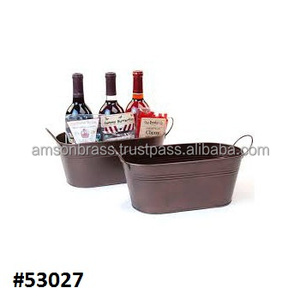 Porte-vin décoratif martelé, fait à la main, de qualité supérieure, refroidisseur à vin en métal, seau à glace avec poignée en anneau, pour table - Product Image 4