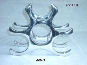 Estante para Botellas de Vino de Aluminio Fundido de Alta Calidad, Estilo Floral con Acabado Pulido Espejo, Decoración para el Hogar, Soporte para Botellas de Vino - Product Image 2