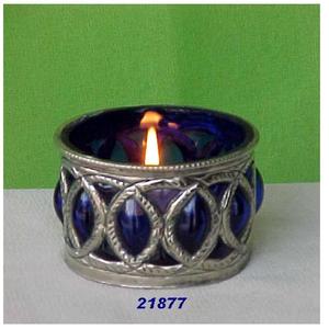 Votive en verre et laiton de forme de Haandi de style unique fait à la main - Product Image 2