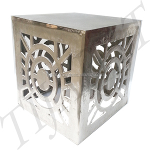 Taburete de mesita de noche decorativo para el hogar, moderno taburete de METAL con forma redonda - Product Image 2