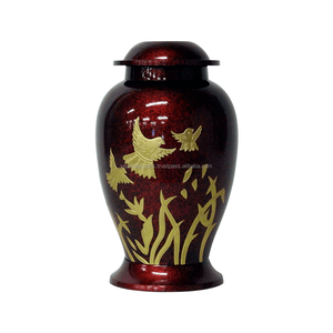 Urne de crémation volante en laiton marron style américain Urne commémorative en métal pour cendres pour adultes Fournitures funéraires de qualité supérieure - Product Image 1