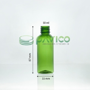50Ml สีเขียวใสเครื่องสำอางค์ขวดพลาสติก PET - Product Image 1