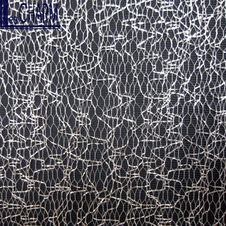 LCTH001 Тайваньская Серебристая золотистая блестящая фатиновая ткань