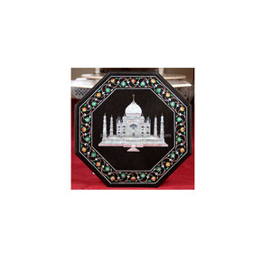 Mesa de centro con diseño de incrustación exclusiva de Taj Mahal - Product Image 1
