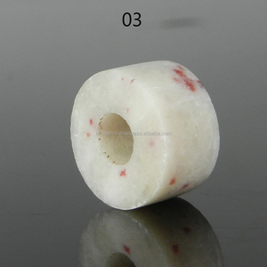 Cinnabar — perles à gros trous en pierres précieuses, pneu naturel lisse 14x8x5mm, IG0108 - Product Image 3