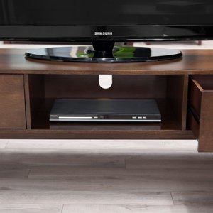 Meuble TV moderne de luxe en bois massif blanc acajou avec installation facile pour hôtel, salon, chambre à coucher, appartement - Product Image 3