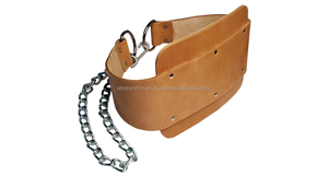 STRONG FTF DIPPING BELT <b>WEIGHT</b> LIFTING HEAVY <b>TRAINING</b> WORKOUT NATURAL LEATHER WITH CHAIN WEIGHTLIFTING BELT MUSCULATION - Product Image 2