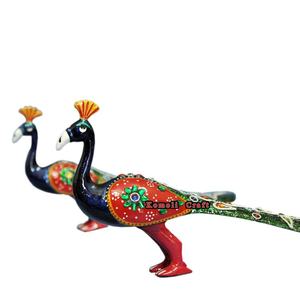 Figurine d'éléphant Meenakari verte colorée à la main, décoration en métal, animal, pour la maison, nouveauté - Product Image 6